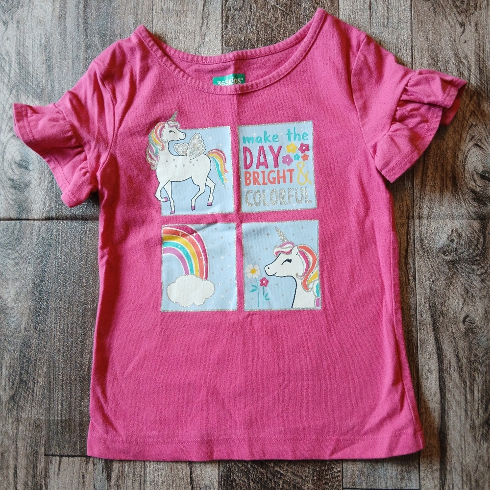 Pink 365 Kids From Garanimals Unicorn T-Shirt Size 4
